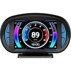 AMHVMU Car OBD2 Gauge P2 5.8 Inch HUD OBD2 Plus GPS Dual System, Supports 3 Languages, GPS Smart Speedometer with Overspeed Alarm, Voltmeter Warning, Applicable to All Cars