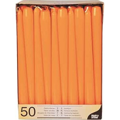 PAPSTAR 50 Leuchterkerzen Ø 2,2 cm 25 cm oranžs