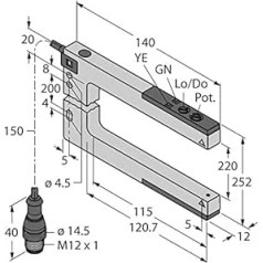 3075036 — SLM220B6QPMA, optiskais sensors Gabellichtschranke