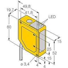 3063886 — Q50AVP, optisko sensoru triangulācijas sensors ar Schaltausgang