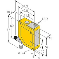 3067604 — Q50AIQ, optisko sensoru triangulācijas sensors ar analogu