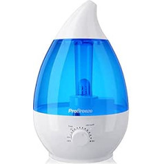 Pro Breeze™ 3,8 l ultraskaņas gaisa mitrinātājs ar lielu ūdens tvertnes ietilpību, aromātiskās smaržas eļļas difuzoru, keramikas filtru, LED nakts gaismu un automātisku izslēgšanos — ideāli piemērots guļamistabai vai bērnudārzam