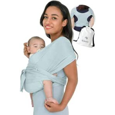 Konny Original AirMesh Baby Carrier — pielāgots pārvadātājs, bez problēmām, viegli pārnēsājams, lieliski piemērots jaundzimušajiem līdz 20 kg mazuļiem (Mint, S)