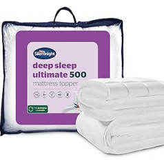 Silentnight Deep Sleep Super King virsmatracis — grezns, mīksts, 5 cm biezs virsmatrača aizsargs ar viegli pieguļošām siksnām, hipoalerģisks un mazgājams mašīnā 200 x