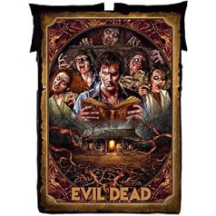 Evil Dead Necronomicon vilnas sega šausmu gultas pārklājs mīksts gultas pārklājs, gobelēns šausmu filmu māksla, autors Pīters Panaijs - 155 x 279 cm