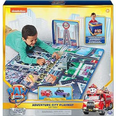 PAW PATROL True Metal Set with Play Mat and 2 Metal Cars from the Movie Film Compatible with 1:55 True Metal Vehicles, Ages 3+