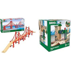 BRIO 33683000 — piekārtais tilts un pasaule 33674 — signālu stacija