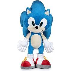 Play by Play Sonic The Hedgehog 100 cm plīša rotaļlieta Sonic Giant XXL Sonic The Hedgehog ideāli piemērota visu vecumu cilvēkiem, Ziemassvētkiem, karaļiem