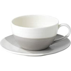 Royal Doulton Coffee Studio 40032912 Latte krūze un apakštase, 440 ml, pelēks, porcelāns, daudzkrāsains