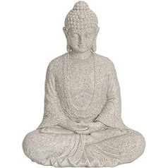 GW Budas figūriņa meditē 25 cm antīkā baltā krāsā, dekoratīvs priekšmets dārzam un mājai, Budas skulptūra, mājas aksesuārs, skaista taizemiešu statuja, lieliska dāvanas ideja