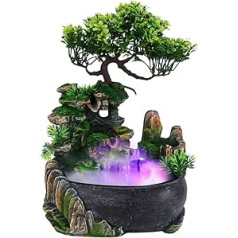 Ejoyous indoor fountain with LED lighting, fountain with motif, indoor fountain made of polyresin with pump and lighting