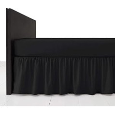 Unbekannt R&Z Ruffle Bed Valance Polycotton Plain Black Double