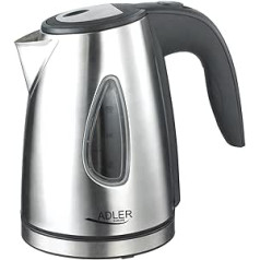 Adler AD 1203 AD1203 Wasserkocher 1630 W, Edelstahl 1 Liter, Silber/Schwarz