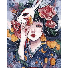 CaptainCrafts DIY Oil Painting by Numbers for Adults 40 x 50 cm Dancing Girl (Flowers Banquet Girl Seductive, Without Frame)