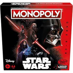 Monopols: Disney Star Wars Dark Side of Force galda spēle ģimenēm, spēle bērniem, Zvaigžņu karu dāvana (versija angļu valodā)