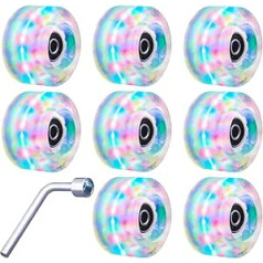 Uonlytech 8 x Glow in the Dark Skateboard Wheels and Bearings