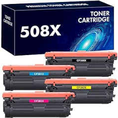 INFITONER 4X CF360X 508X CF360A 508A tonera kasetne, lai aizstātu CF361X CF362X CF363X Color Laserjet Enterprise M552dn M553 MFP M577 M553dn M553x M553n Black Cyan M55