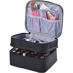 Black Double Layer Nail Polish Storage Box