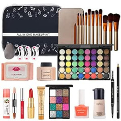 Fantasyday Multifunctional Exquisite Makeup Gift Set Kosmētiskais grima komplekts sejai, acīm un lūpām - kosmētikas paletes tualetes futrālis ar acu ēnu paleti, lūpu krāsa, vaigu sārtums, skropstu tuša, otiņa