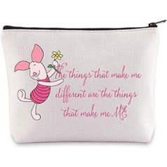 BWWKTOP Piglet Piglet Makeup Bag Pig Inspired By The Things That Make Me Different Are The Things That Make Me Zipper For Women Girls, Make Me Different, Bag