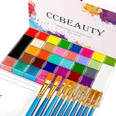 Ccbeauty Body Painting 36 цветов Краска для лица Профессиональный театральный макияж Нетоксичная палитра для макияжа на масляной основе Хэллоуин Бод