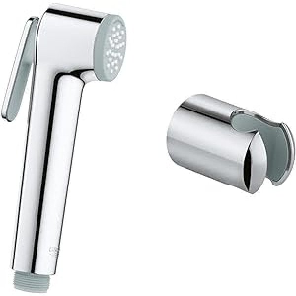 GROHE Vitalio 26351000 rokas duša (1 strūklas tips, ar spiedpogu), hroms, 26351000 un Vitalio universālais sienas dušas turētājs, 27958000, hroms