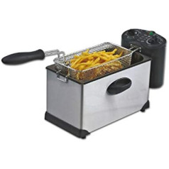 OHMEX OHM-FRY-3535/MET3 Fryer - Power 2000 W - Oil Capacity 3 Litres - Thermostat up to 190 °C - Machine Washable