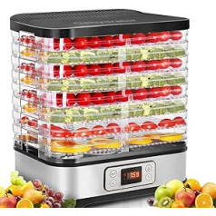 COOCHEER Dehydrator Dehydrator with Temperature Control, 8 Levels Removable Dehydrator, Temperature Control 35-70°C