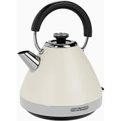 Morphy Richards Venture krēmveida piramīdas tējkanna - 1,5L - 3kW - Rapid Boil - 100132