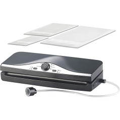 Rosenstein & Söhne plēves aizzīmogošanas mašīna: Vacuum Sealer BV-200.duo 2-in-1 plēvēm un kārbām, dubultā šuve, griezējs (staru vakuuma blīvētājs)