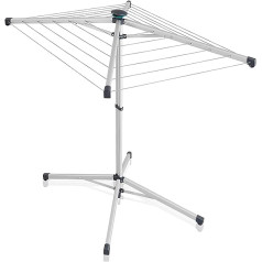 Leifheit LinoPop-Up 140 Clothes Stand with Four Arms, Space-Saving Standing Dryer, Self-Standing Clothes Line 14 m Washing Line, Easy Opening at the Press of a Button Protective cover.