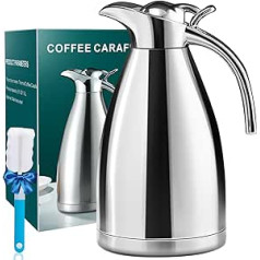PARACITY Thermal Coffee Carafe, 18/8 Stainless Steel Thermos Flask for Hot Drinks Double Wall Vacuum Insulated Coffee Thermos 1.4L Coffee Carafes for Storing Hot Coffee and Tea with