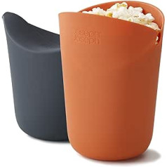 Džozefs Džozefs M-Cuisine — komplekts ar 2 Silikon-Mikrowellen-Popcornkegeln — Orange/Grau