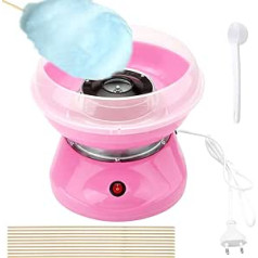 DAWRIS Cotton Candy Machine Children's Cotton Candy Machine Cotton Candy Machine Set with 10 Sticks and 1 Measuring Spoon, Pink Candy Floss Machine for Home, Children's Birthday Party