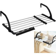 REFORUNG 1 x Radiator Tumble Dryer Stainless Steel Clothes Airer Heating 62-110 cm Balcony Clothes Dryer Extendable Clothes Hanger Balcony Hanging Clothes Dryer Foldable Radiator Dryer for Socks