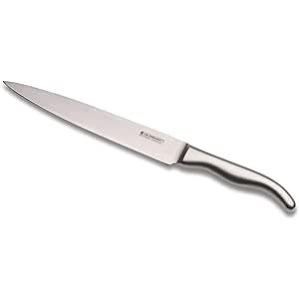 Le Creuset Schinkenmesser, 20 cm 18/8 Damaststahlklinge mit glattem Schliff, Edelstahlgriff, Rostfrei, Silber, 98000420000100