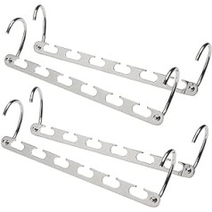 WSGQLT Metal Multifunctional Clothing Space Saving Cascader Closet Organiser Hanger (Set of 4)