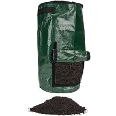 CStern dārza komposters, zaļais ātrais kompostētājs, stāvkompostētājs ar vāku un komposta noņemšanas logu, termiskais komposters dārzam un balkonam (15 galoni, 56 l)