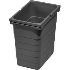 NINKA 5050.90 41514 Rubbish Bin 8 Litres with Handles for Waste Bin Plastic Dark Grey Silver 8 L