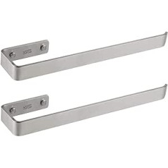 JS Towel Rail - Brushed Stainless Steel, Wall Mounted and Cabinet Mounted for Bathroom and Kitchen