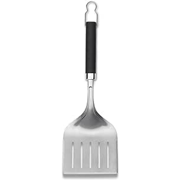 Weber 6762 Precision Wide Grill Spatula Premium Fish Turner, melns/sudrabs