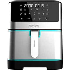 Cecotec Cecofry Supreme 8000 Air Fryer 8 litri 1800W Temperatūra no 30°C līdz 200°C 10 iepriekš iestatīti režīmi Priekšsildīšanas trauksmes nerūsējošā tērauda apdares skārienpanelis