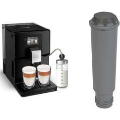 Krups EA8738 Intuition Preference Pilnībā automātisks kafijas automāts ar piena trauku Viedtālrunim līdzīgs krāsains skārienekrāns un F 088 01 ūdens filtrs visiem orķestra modeļiem Espresso/kafijas automātu piederumi