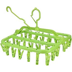 Yibang Sock Dryer Clothes Airer, Folding Socks Hanger with 32 Clothes Pegs, Foldable Hanger, Plastic Hanger for Underwear and Socks, Drying Rack (Green)