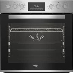 Beko BBUM12322X Built-In Cooker Set / 2-Way Telescopic Oven / Glass Ceramic Hob / 8 Heating Types / 4 Cooking Zones Including Dual Circuit Zone and Roasting Zone / Multifunctional Display / Stainless