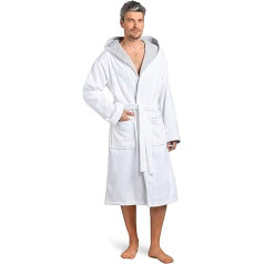 Twinzen Men's Terry Towelling Cotton Velvet Dressing Gown Men's Cotton Velour Bathrobe Men's Cotton OekoTex Extra Soft