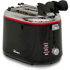 Ardes Toaster with 2 Slices for Cooking and Timer with Removable Crumb Attachment and Cable Reel Black