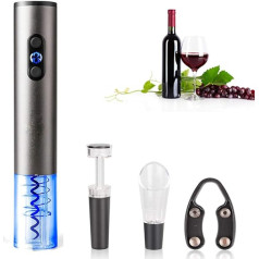 Electric bottle opener, wine bottles, electric corkscrew wine with aerator, pourer, vacuum wine stopper and foil cutter for wine bottles, electric wine opener for wine lovers.