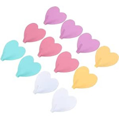 Angoily 12 Pieces Heart Shaped Self Adhesive Wall Hooks Stainless Steel Wall Mounted Heavy Duty No Drilling Waterproof for Scarf Bag Towel Keys Cap Hat (Random Delivery)