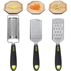 Nothing burger Stainless Steel Cheese Grater with Rubber Handle Garlic/Vegetables/Fruit/Spice Grater 4 Pieces with 1 Brush for Kitchen